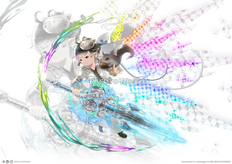 Commission work for Jershington - "Incredible artist! Good communication with frequent updates, was a pleasure to work with to make an amazing piece for my FFXIV Character!"