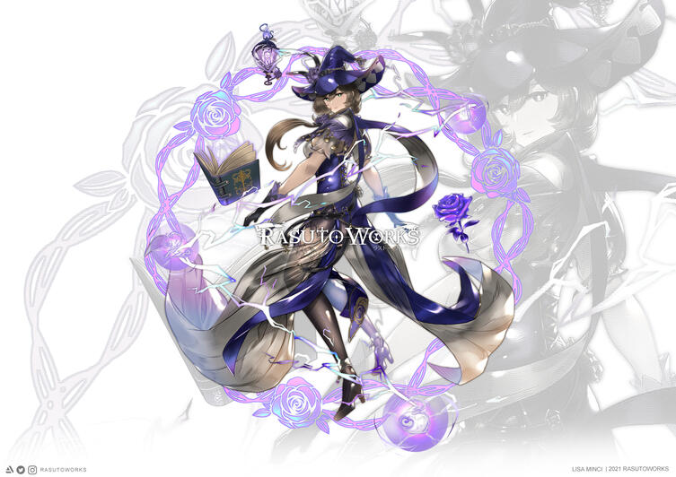 Lisa - Genshin Impact "Artwork for Official Genshin Impact as Content Creator"